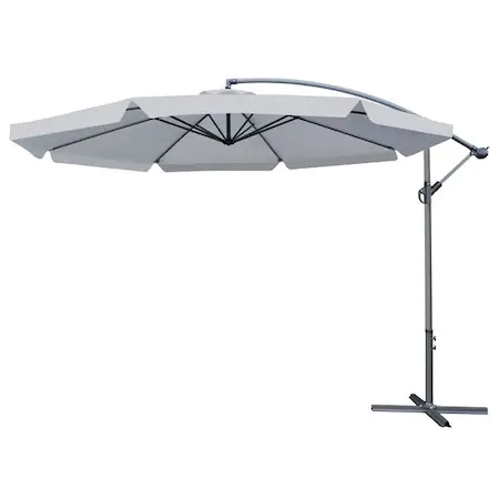 Umbrela de soare,suspendata,pentru terasa,gradina,cu brat extensibil,diametru 300cm,gri inchis