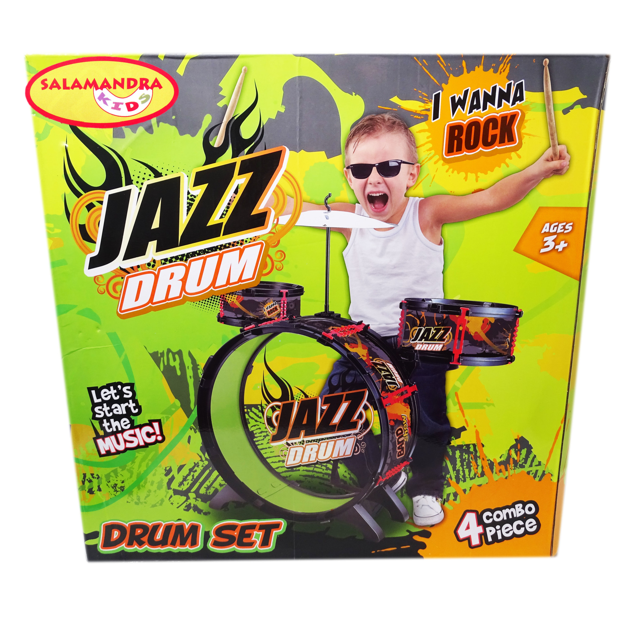 Set de Tobe cu Scaunel pentru Copii Jazz Drum, SALAMANDRA KIDS®