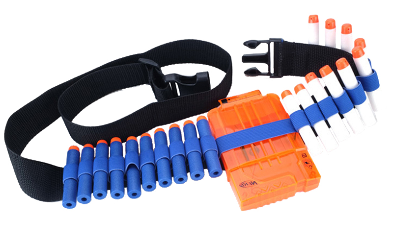 Set accesorii compatibile, pentru arme de jucarie nerf n-strike, magazie, curea, 30 rezerve