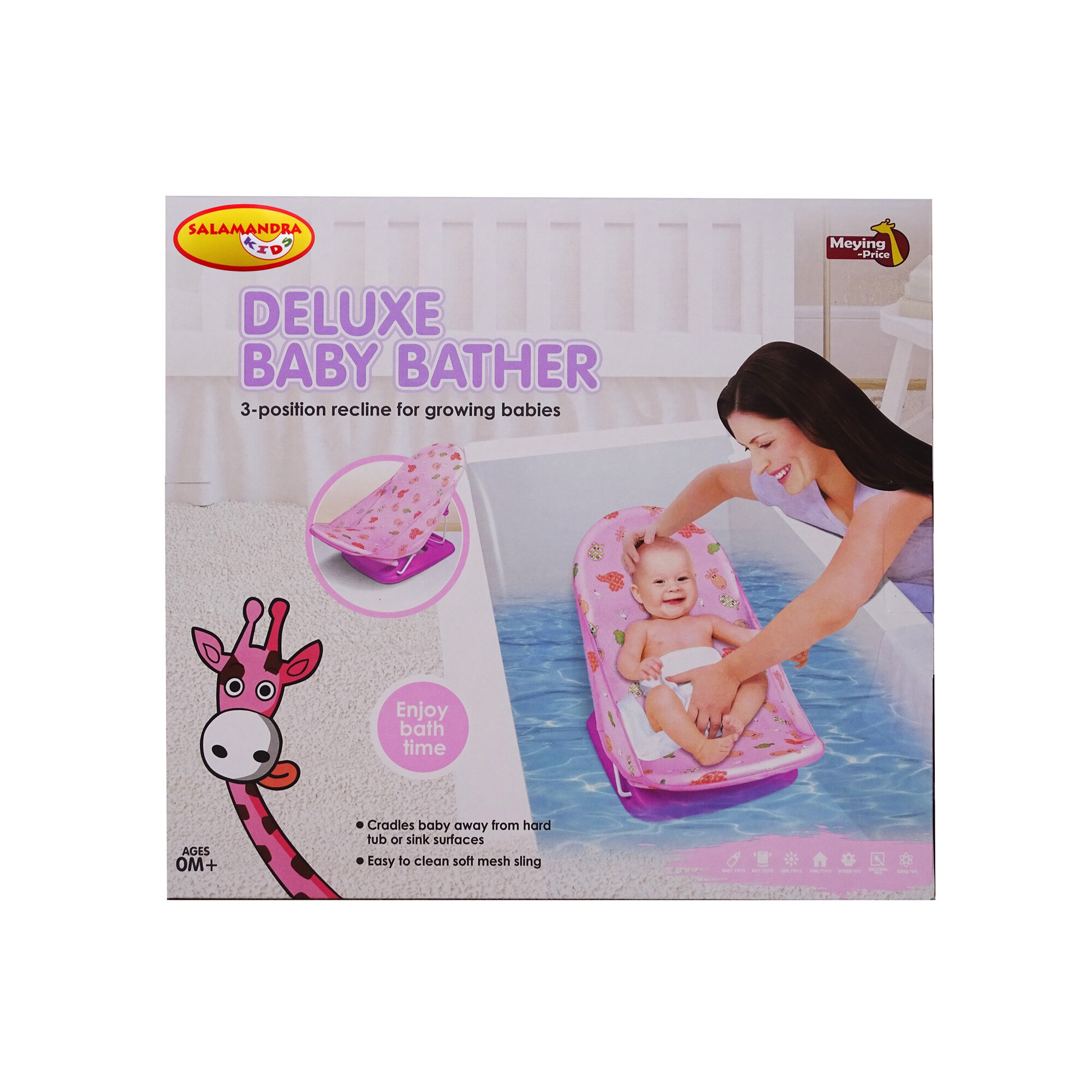 Scaun pliabil de baie, pentru bebelusi, Deluxe baby bather, Roz