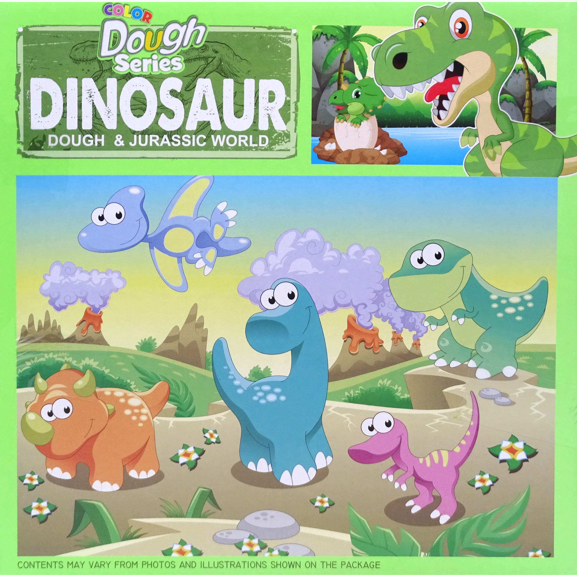Set Color Dough Lumea Dinozaurilor, 22 de accesorii, Plastilina, Multicolor accesorii imagine 2022 protejamcopilaria.ro