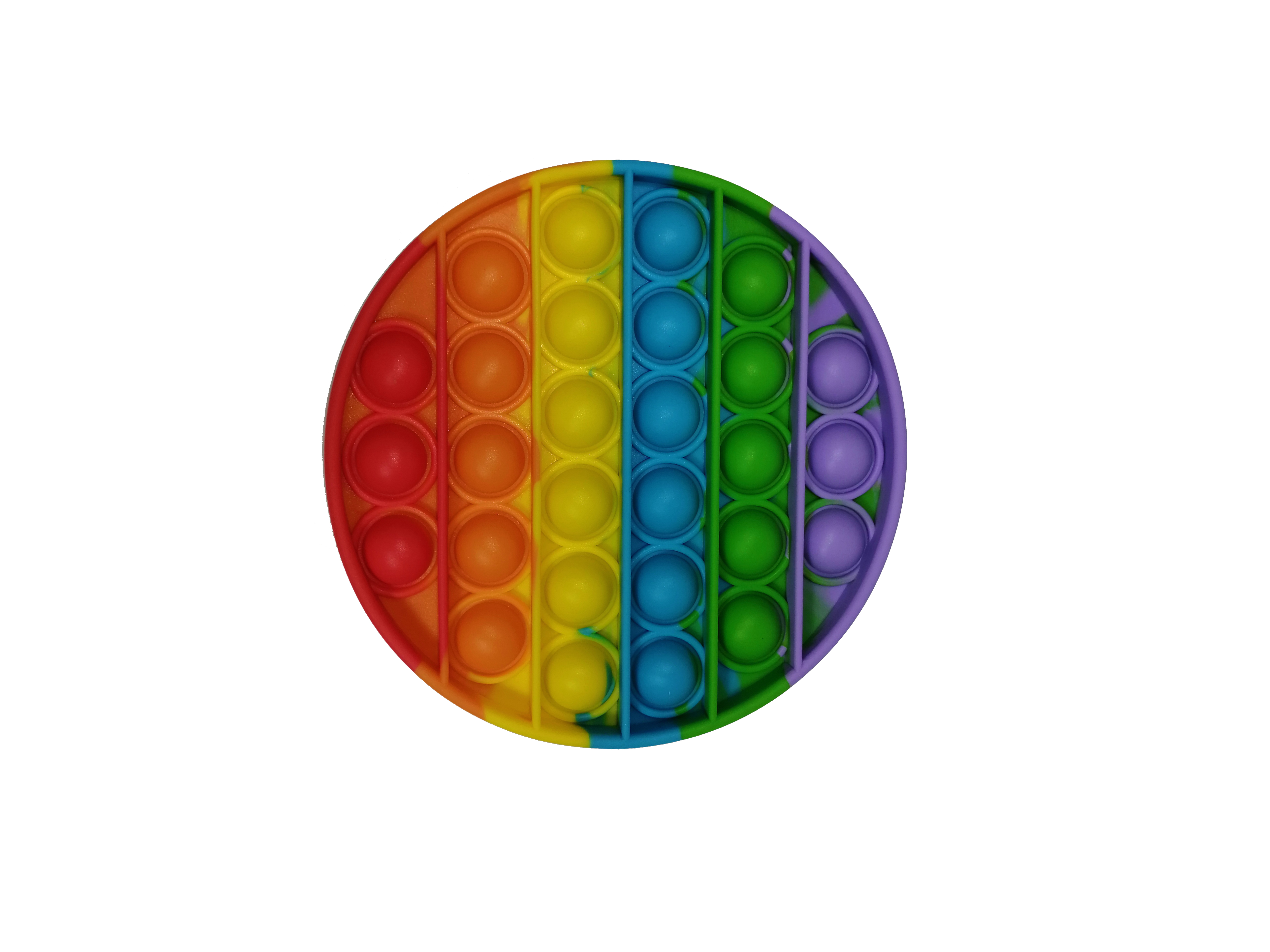 Jucarie antistres, Pop it, silicon, cerc, 12.5 cm, multicolor
