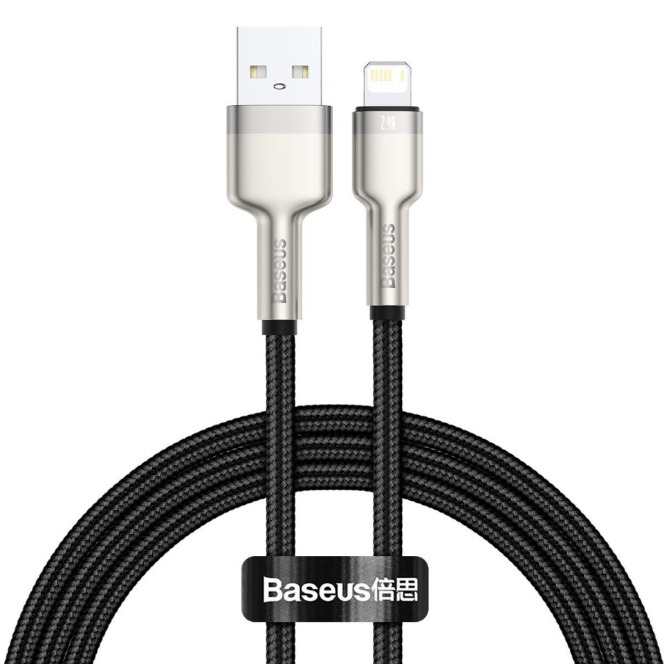Cablu USB la Lightning Baseus Cafule, 2.4A, 2m (black) 2.4A imagine noua idaho.ro