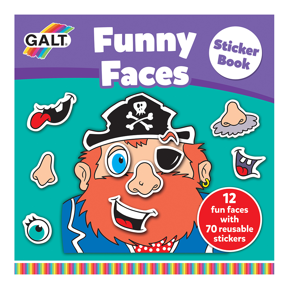 Carte cu abtibilduri Funny Faces, Galt, A3069A