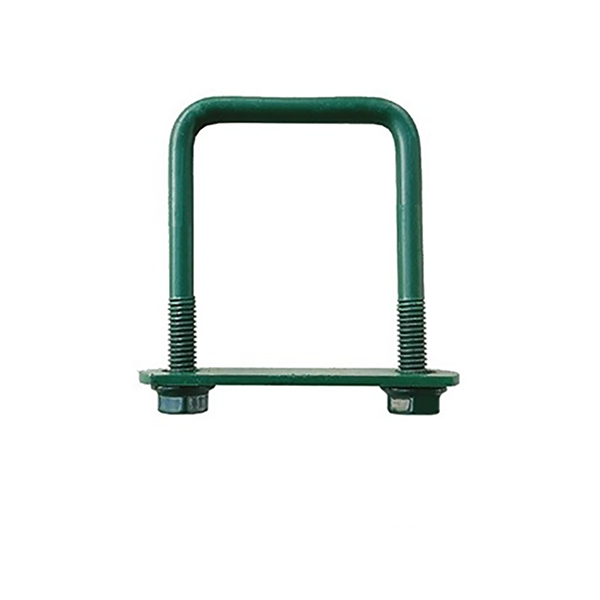 Brida prindere panou gard verde cu placuta si piulite pentru stalp 30×50 mm