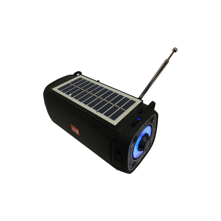 Boxa Portabila NS-133, cu Panou Solar, Lanterna, Bluetooth, Radio AM/FM, USB, SD Card, Neagra