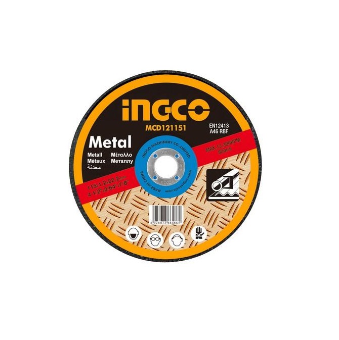 Disc Abraziv Metal, Ingco MGD601151, 115 x 6 x 22.2 mm