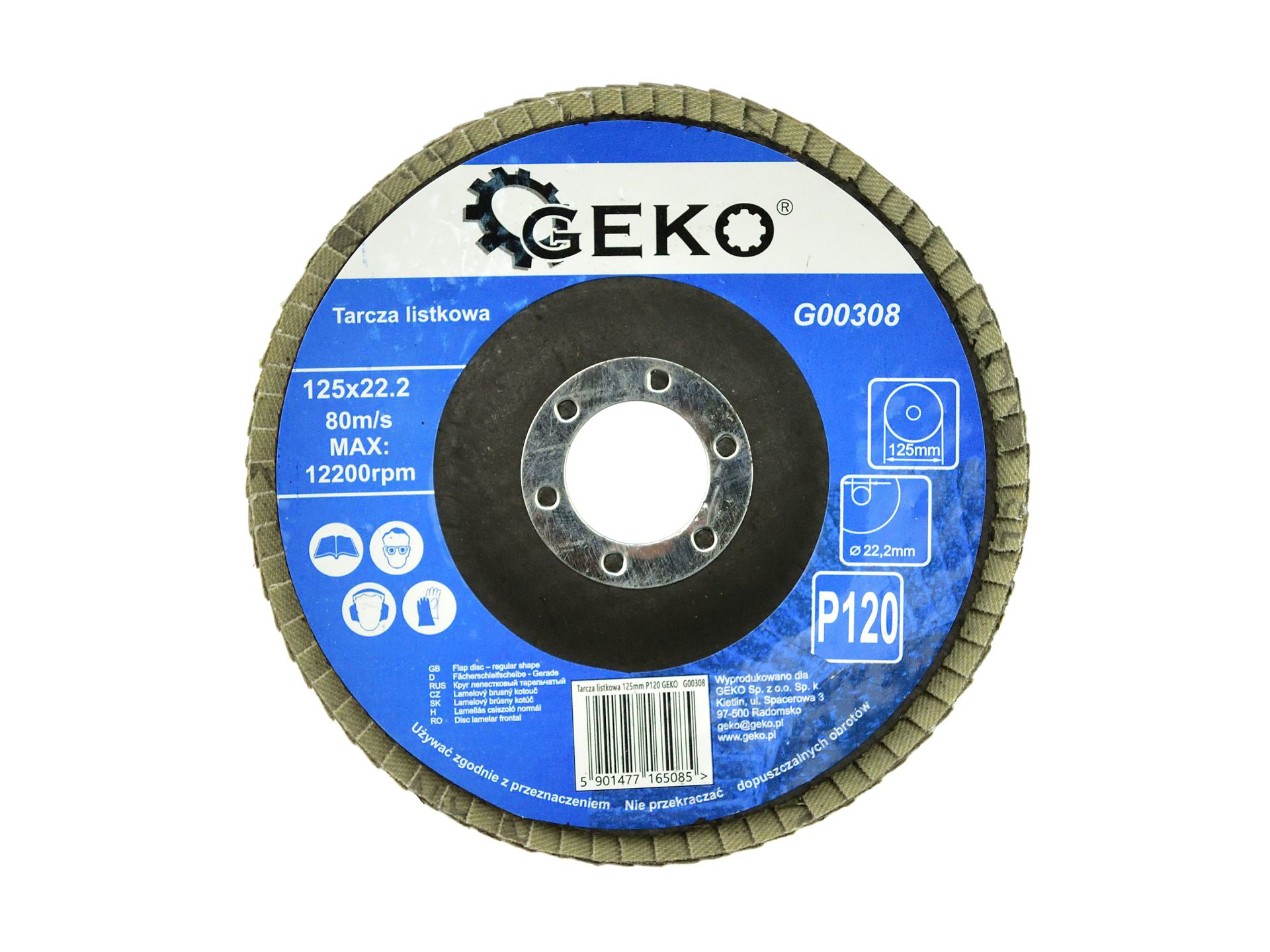 Disc abraziv cu lame 125 mm P120, Geko G00308