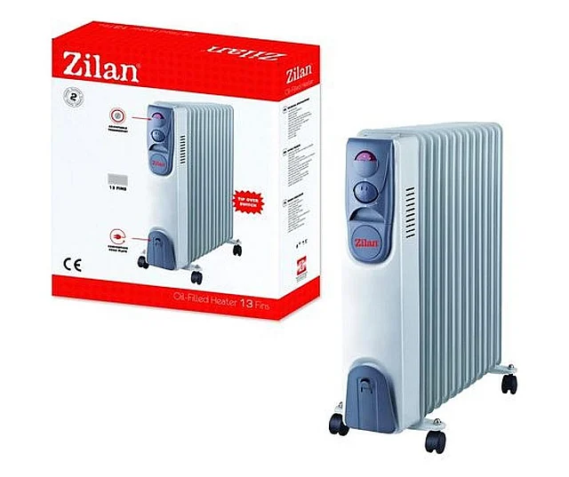 Calorifer electric ZILAN ZLN-2135, 13 elementi, Putere 2500 W, 3 trepte de putere, Termostat de siguranta, Termostat reglabil/ ZLN 2135