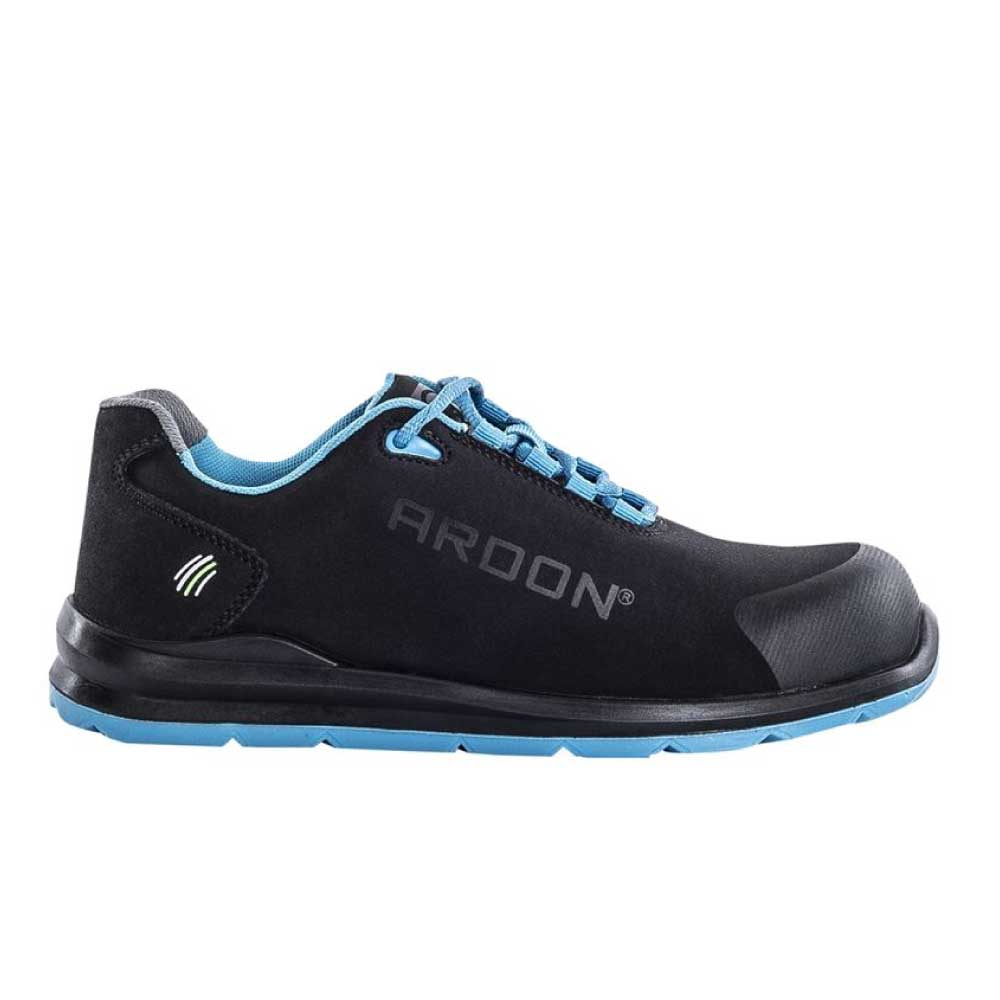 Pantofi de protectie cu bombeu metalic si lamela antiperforatie metalica SOFTEX BLUE S1P 40 negru - albastru