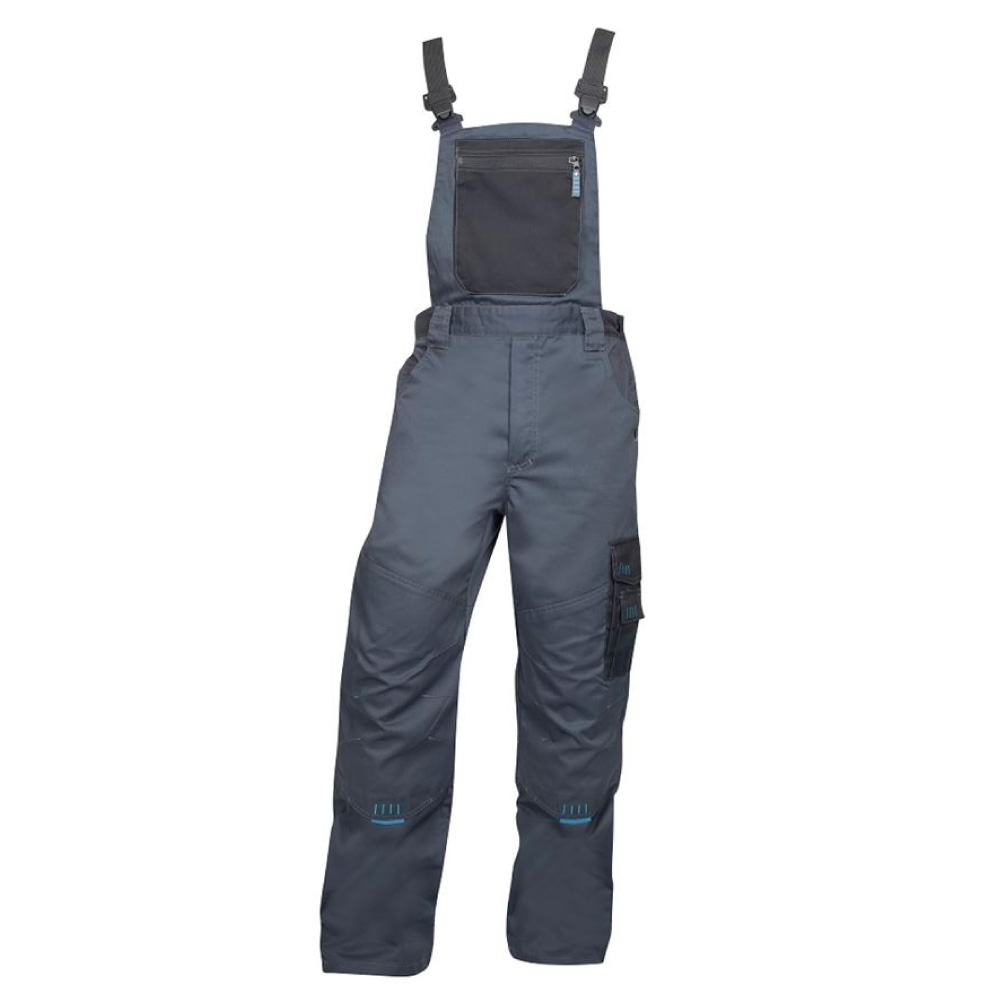 Pantaloni de lucru cu pieptar 4TECH - asfalt/negru 62 gri - negru