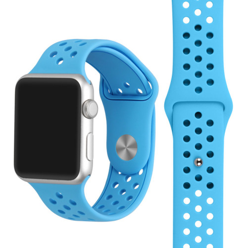 Curea iUni compatibila cu Apple Watch 1/2/3/4/5/6/7, 42mm, Silicon Sport, Blue