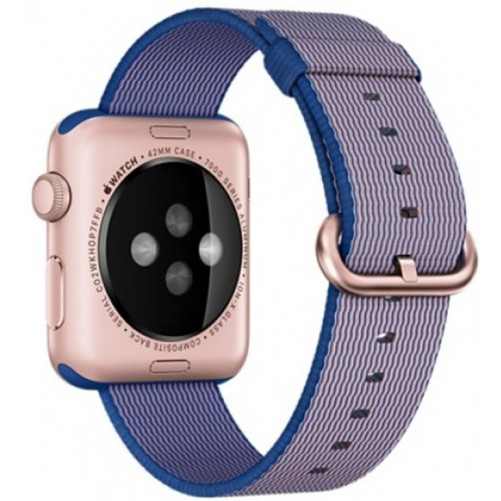 Curea iUni compatibila cu Apple Watch 1/2/3/4/5/6/7, 42mm, Nylon, Woven Strap, Electric Purple 1/2/3/4/5/6/7 imagine noua idaho.ro