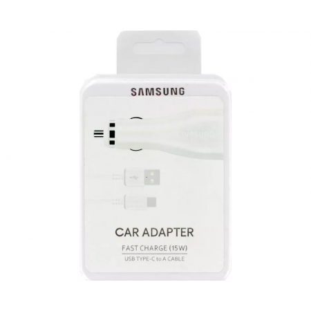 Incarcator Auto Samsung 15W EP-LN920+ EP-DN930,DUAL USB, Cablu USB Type-C Alb, Blister