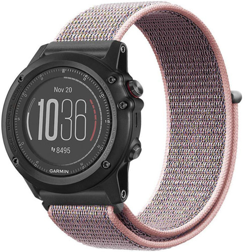 Curea ceas Smartwatch Garmin Fenix 7 / 6 / 5 Plus / 5, 22 mm iUni Soft Nylon Sport, Soft Pink Accesorii imagine noua idaho.ro