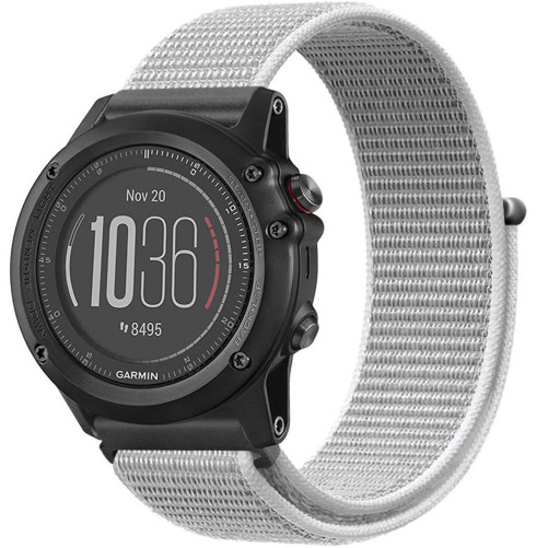 Curea ceas Smartwatch Garmin Fenix 7 / 6 / 5 Plus / 5, 22 mm iUni Soft Nylon Sport, White Gray Accesorii imagine noua idaho.ro