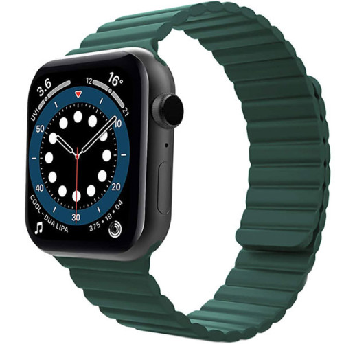 Curea iUni compatibila cu Apple Watch 1/2/3/4/5/6/7, 40mm, Silicon Magnetic, Green 1/2/3/4/5/6/7 imagine noua idaho.ro