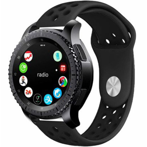 Curea ceas Smartwatch Samsung Galaxy Watch 46mm, Samsung Watch Gear S3, iUni 22 mm Silicon Sport Black