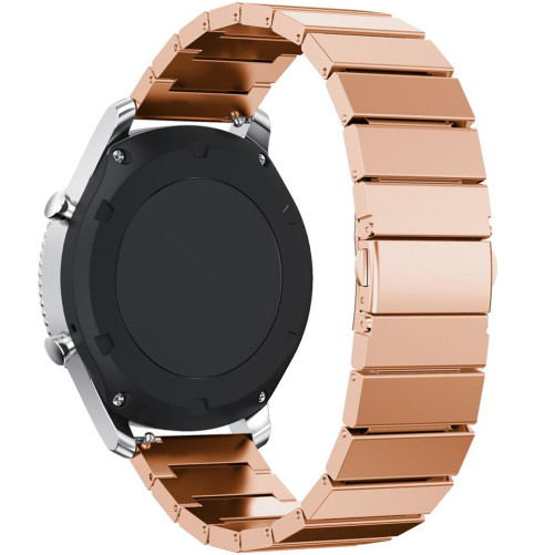 Curea pentru Smartwatch Samsung Galaxy Watch 4, Watch 4 Classic, Gear S2, iUni 20 mm Otel Inoxidabil Rose Gold Link Bracelet