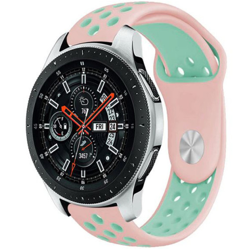 Curea ceas Smartwatch Samsung Galaxy Watch 46mm, Samsung Watch Gear S3, iUni 22 mm Silicon Sport Pink-Blue