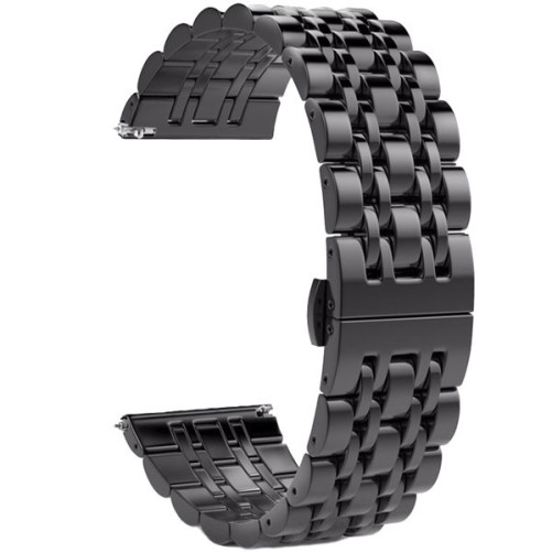 Curea iUni compatibila cu Samsung Galaxy Watch 4, Watch 4 Classic, Gear S2, 20 mm, Seven Beads Strap, Black