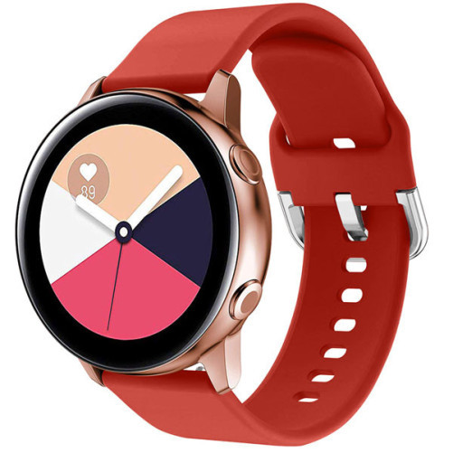 Curea iUni compatibila cu Samsung Galaxy Watch 4, Watch 4 Classic, Gear S2, 20 mm, Silicon Buckle, Red