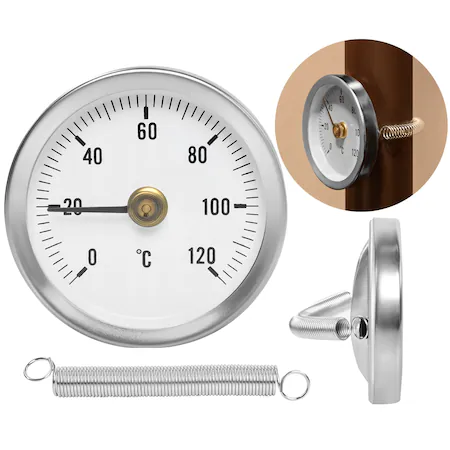 Termometru pentru conducte,cu prindere, 0 to 120°C