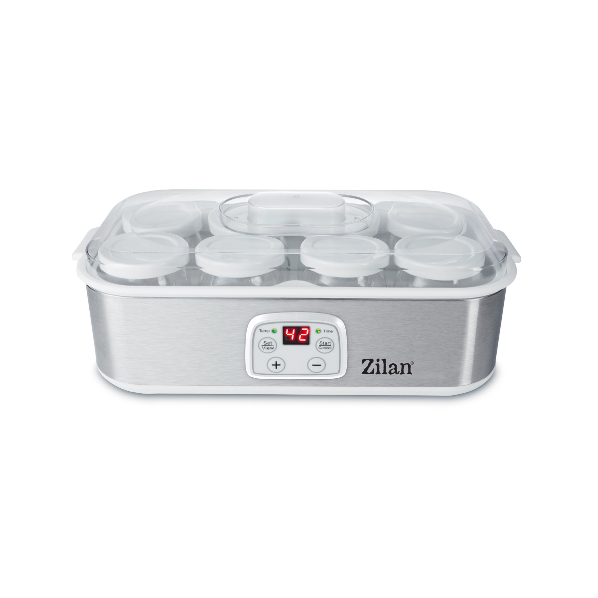 Aparat pentru facut iaurt Zilan ZLN6104 Gri, afisaj LED, timer, termostat reglabil