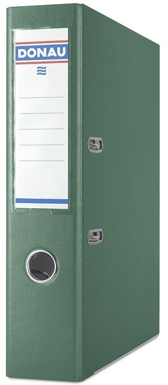 Biblioraft A4, plastifiat PP/PP, margine metalica, 75 mm, Donau Premium - verde