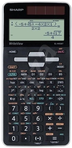 Calculator stiintific, 16 digits, 640 functii, 166x80x15 mm, dual power, SHARP EL-W506XSL-negru/argi