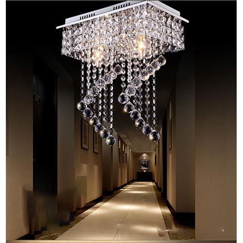 Lampa suspendata eleganta Candelabru cristal, aluminiu/cristale artificiale, culoarea cromului Diametru 40cm 105/400CH