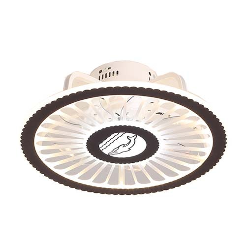 Lustra LED cu Ventilator forma rotunda Telecomanda 3 Functii lampa reglabil