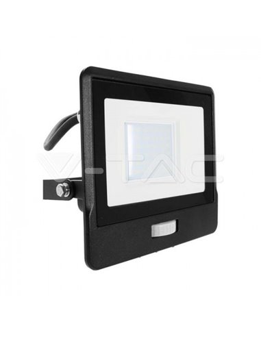 Proiector LED cu senzor PIR 30W corp negru SMD Chip Samsung Alb natural doraly.ro imagine noua 2022 2