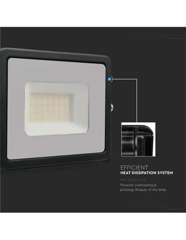 Proiector LED E-Series 30W corp negru Alb rece doraly.ro imagine noua 2022 3