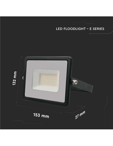 Proiector LED E-Series 30W corp negru Alb cald doraly.ro imagine noua 2022 3