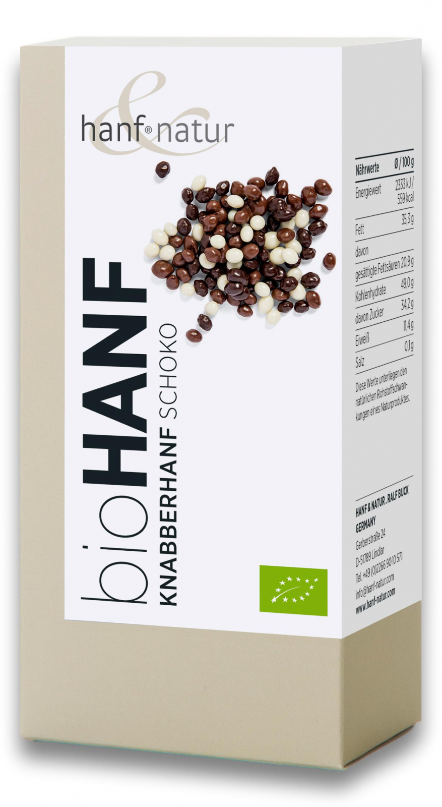 Seminte de canepa BIO invelite in ciocolata Hanf & Natur