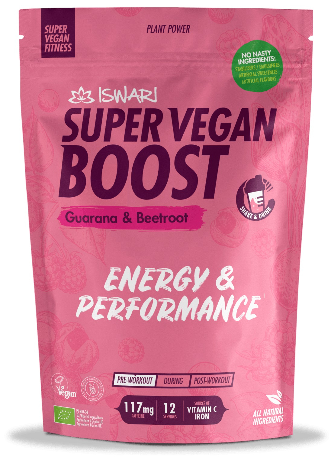 Boost Super Vegan BIO(pre efort) guarana si sfecla rosie Iswari