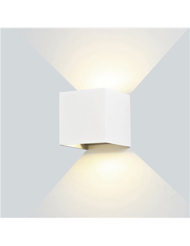 Lampa LED Perete Corp Alb Patrat 12W Alb Cald