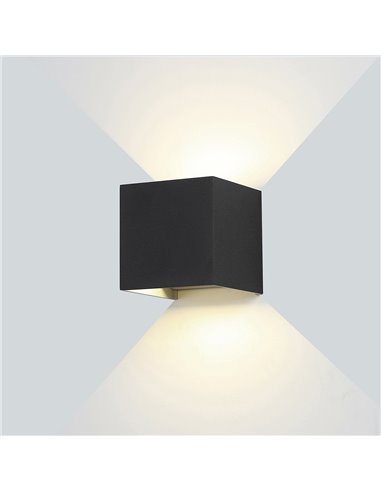Lampa LED Perete Corp Negru Patrat 12W Alb Cald