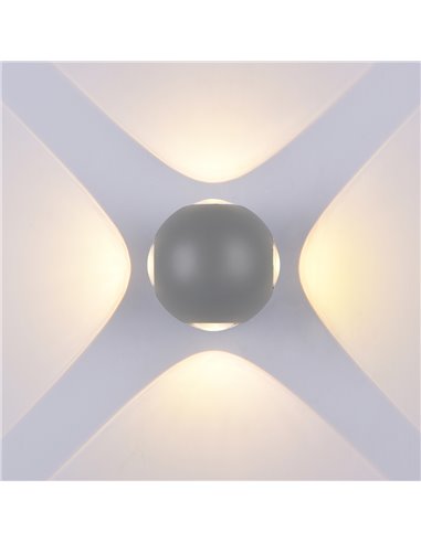Lampa LED Perete Rotund 4 Diods Corp Gri 4W Alb Cald