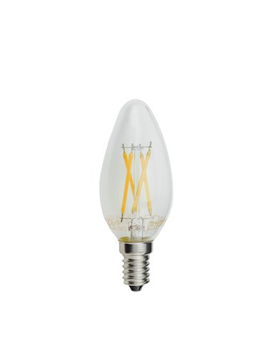 Bec LED Filament Flacara C35 E14 4W Alb Cald