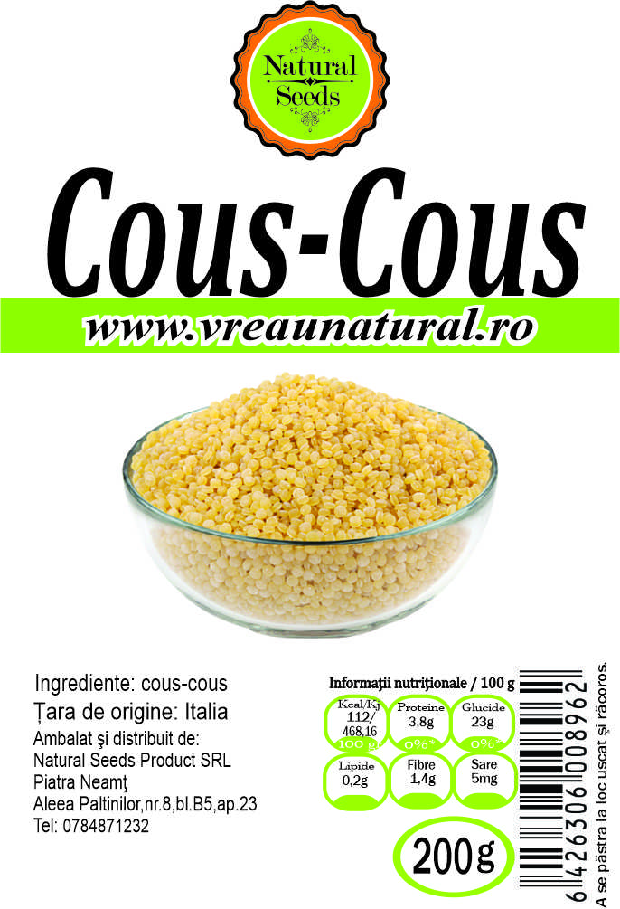 Cous-Cous 200gr, Natural Seeds Product