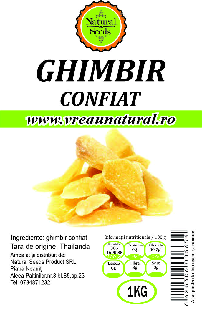 Ghimbir confiat, Natural Seeds Product, 1Kg
