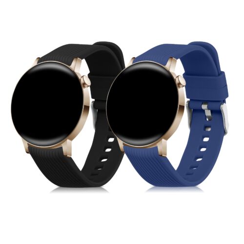 Set 2 curele pentru Huawei Watch GT 3 Pro (43mm)/Watch GT 3 (42mm), Kwmobile, Negru/Albastru, Silicon, 57109.02