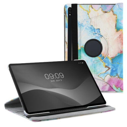 Husa 360° pentru tableta Samsung Galaxy Tab S7 Plus/Galaxy Tab S7 FE, Kwmobile, Multicolor, Piele ecologica, 53587.04