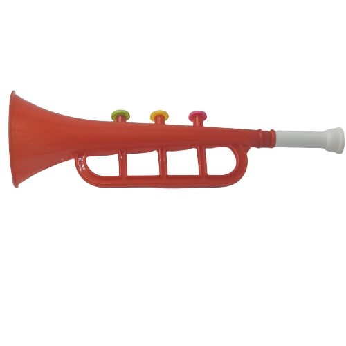 Jucarie trompeta, zgomot de trompeta, rosu, 30 x 10 cm