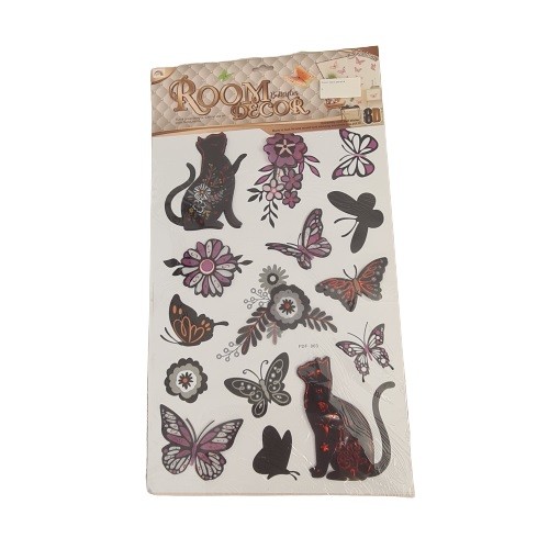 Stickere decorative, model pisici si flori, negru/rosu, 5 x 5 cm activități imagine 2022 protejamcopilaria.ro