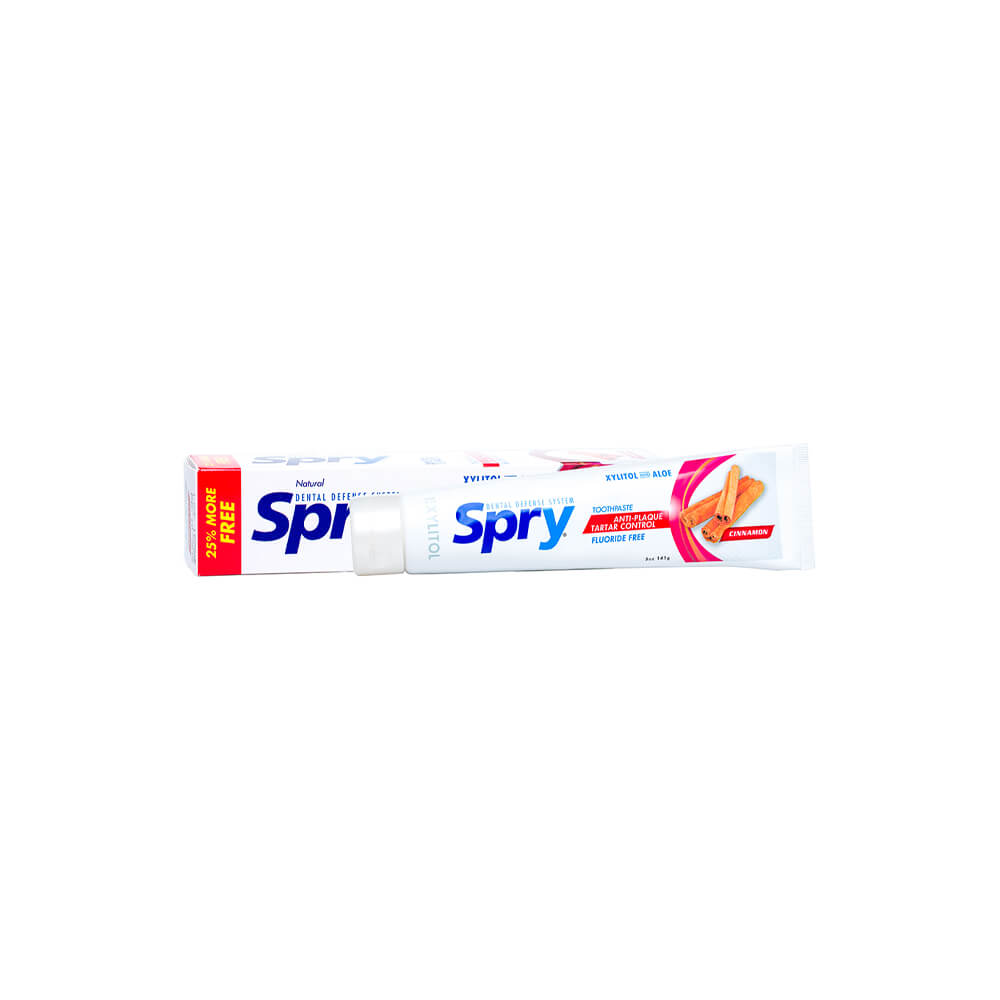 Pasta de dinti cu xylitol, SPRY, aroma naturala de scortisoara (cinnamon), fara fluor, 141 g