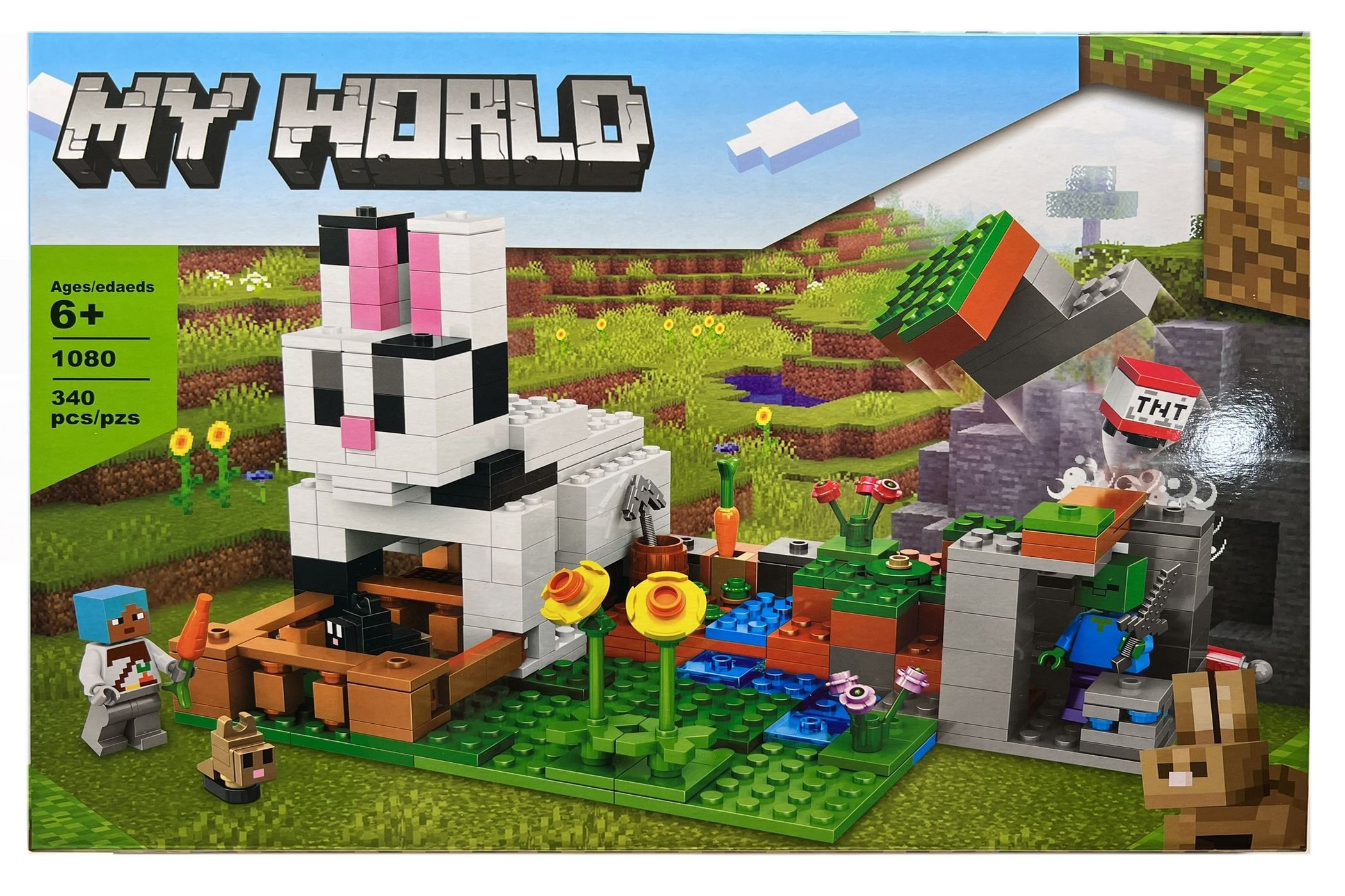 Set de constructie My World of Minecraft, Casuta Iepurasului, 340 piese tip lego