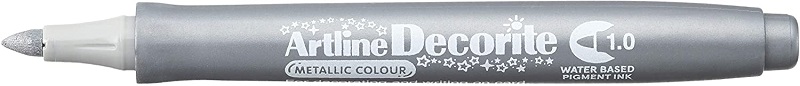 Marker ARTLINE Decorite, varf rotund 1.0mm - argintiu